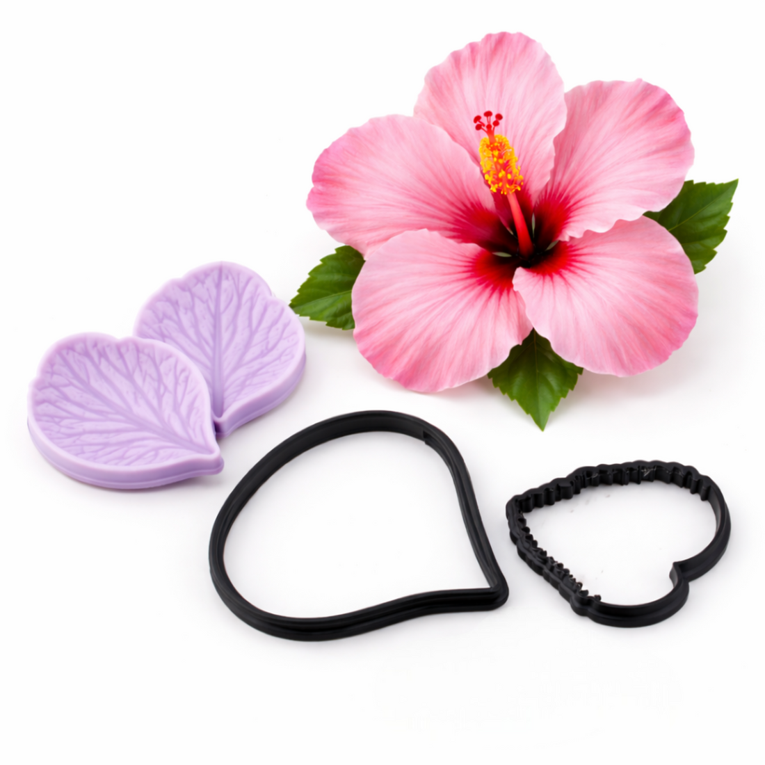cortadores y nervadores hibiscus para porcelana fría set completo