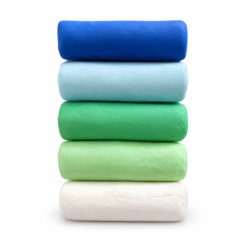 Set Porcelana Fría Cremosa Mar 500g | 5 Colores Azules y Verdes