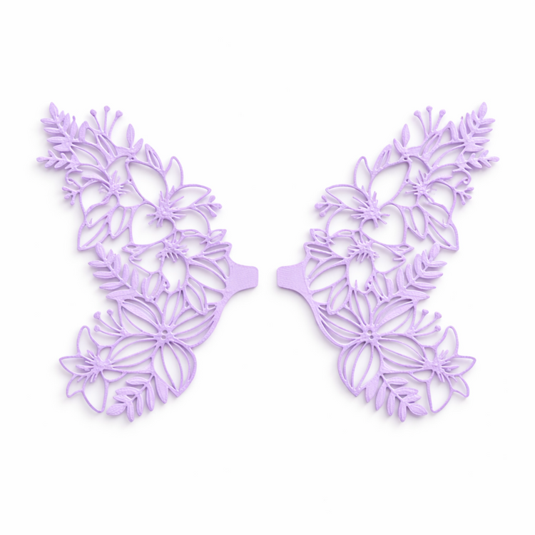 Alas Floralia violeta para hadas impresas en 3D AradiaShop para figuras decorativas