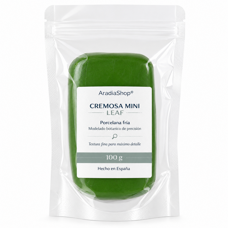 Cremosa Mini Leaf porcelana fría verde para hojas y plantas en miniatura 100 g