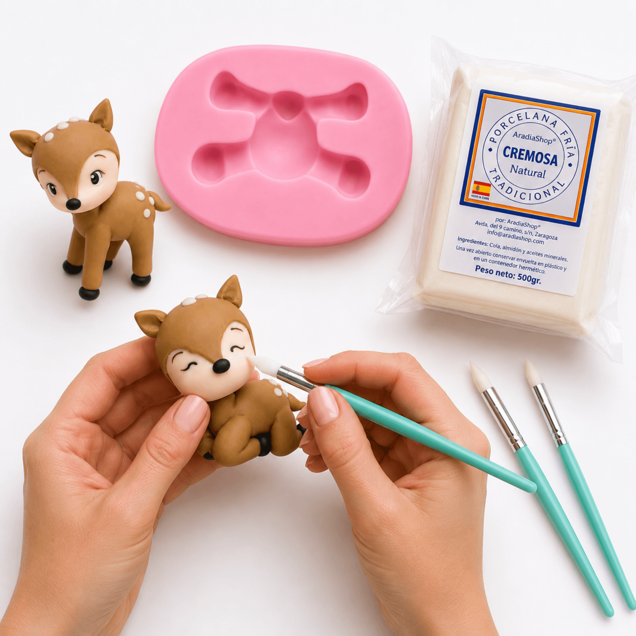 Modelando mini animales con molde de silicona AradiaShop