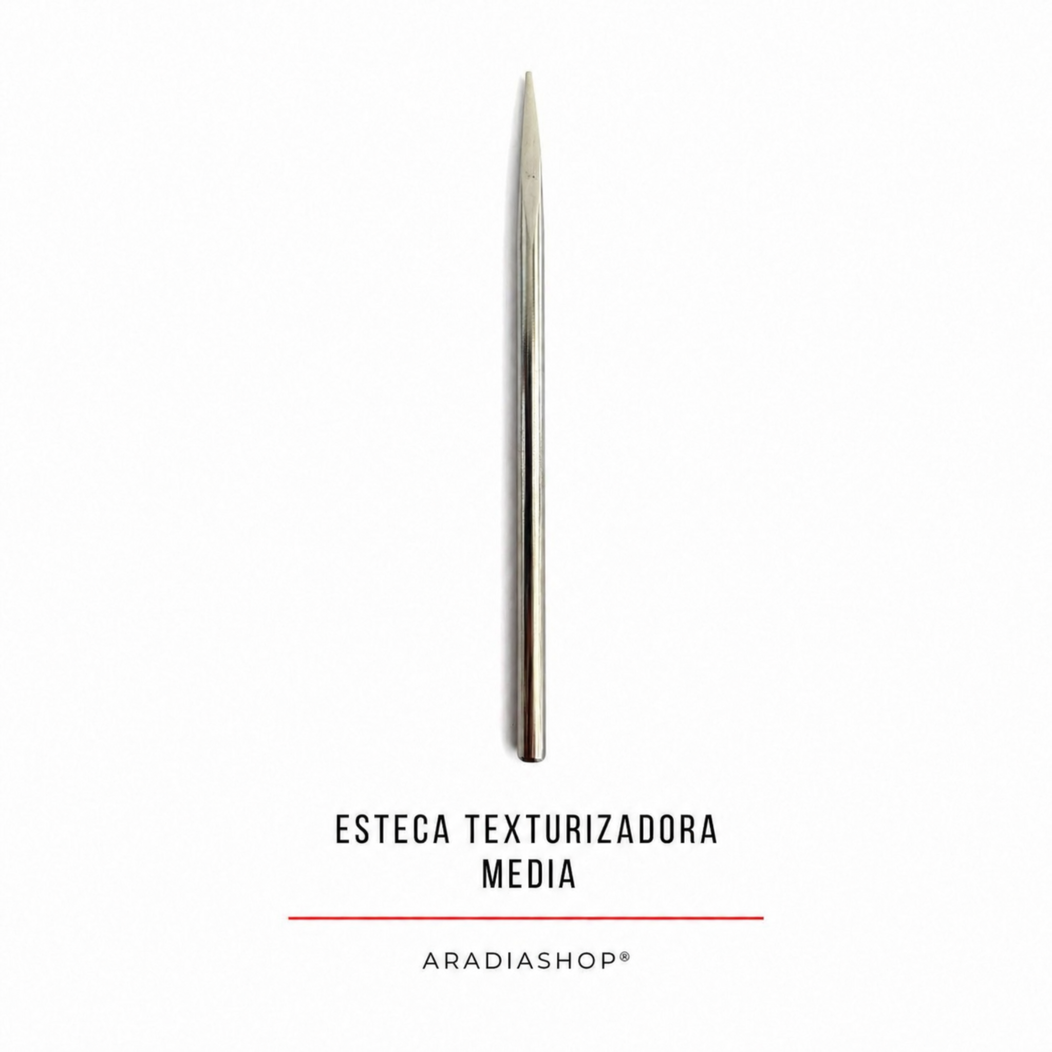 Esteca texturizadora media de acero inoxidable para modelado en porcelana fría