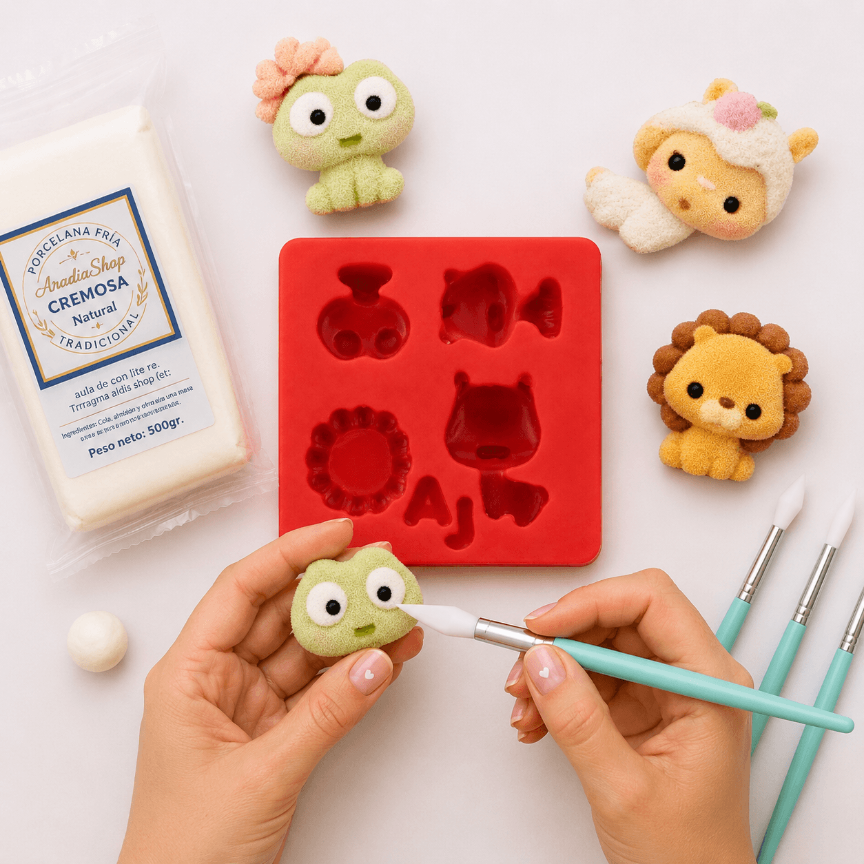 Molde de Silicona MiniPets Kawaii para Porcelana Fría
