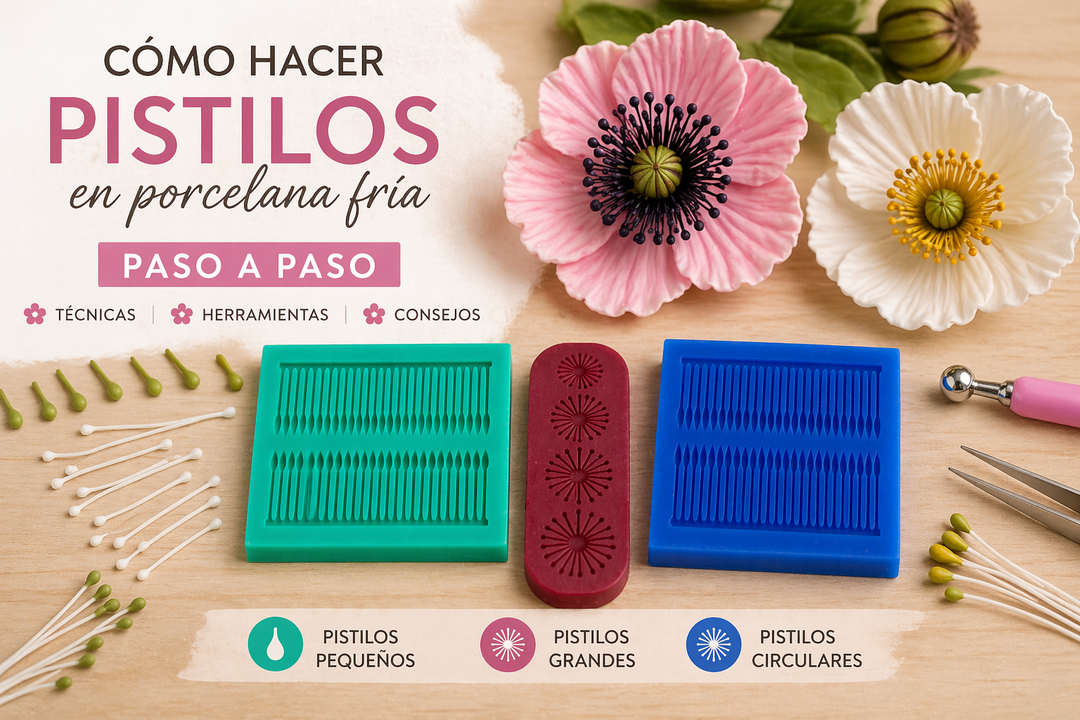 como hacer pistilos en porcelana fria con moldes de silicona