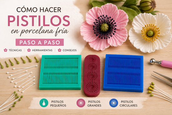 como hacer pistilos en porcelana fria con moldes de silicona
