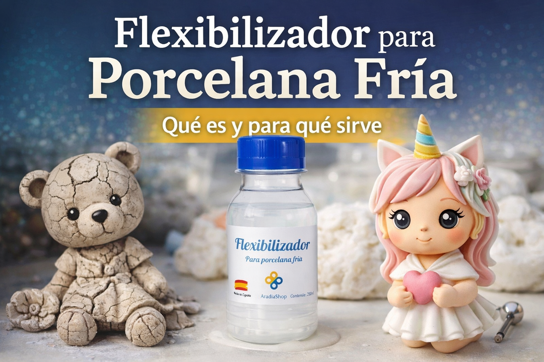 Flexibilizador para porcelana fría AradiaShop que mejora la elasticidad y evita grietas