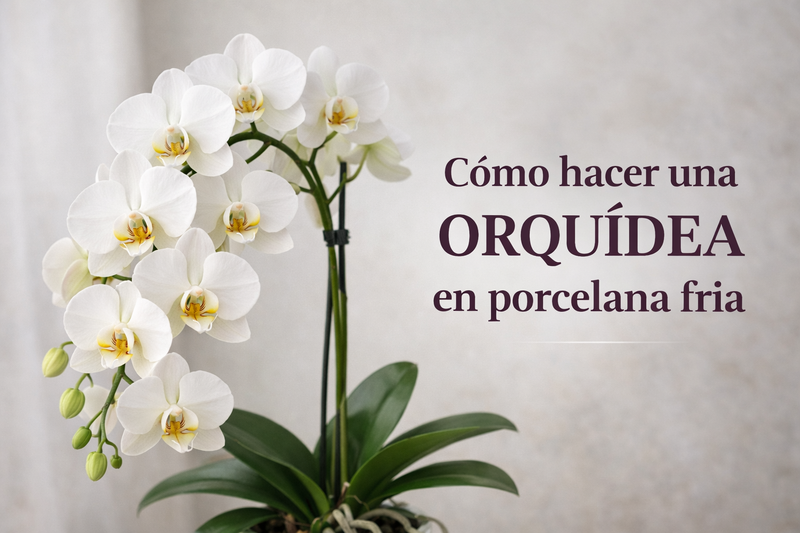 Cómo hacer una orquídea en porcelana fría paso a paso (fácil para principiantes)