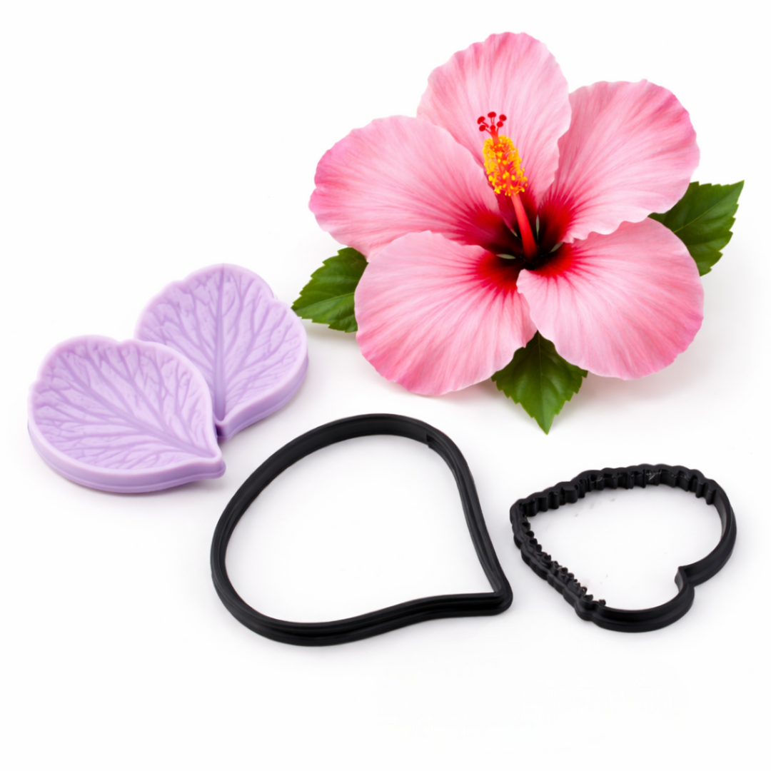 cortadores y nervadores hibiscus para porcelana fría set completo