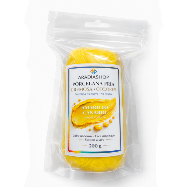 Porcelana fría  Cremosa - Amarillo Canario | AradiaShop