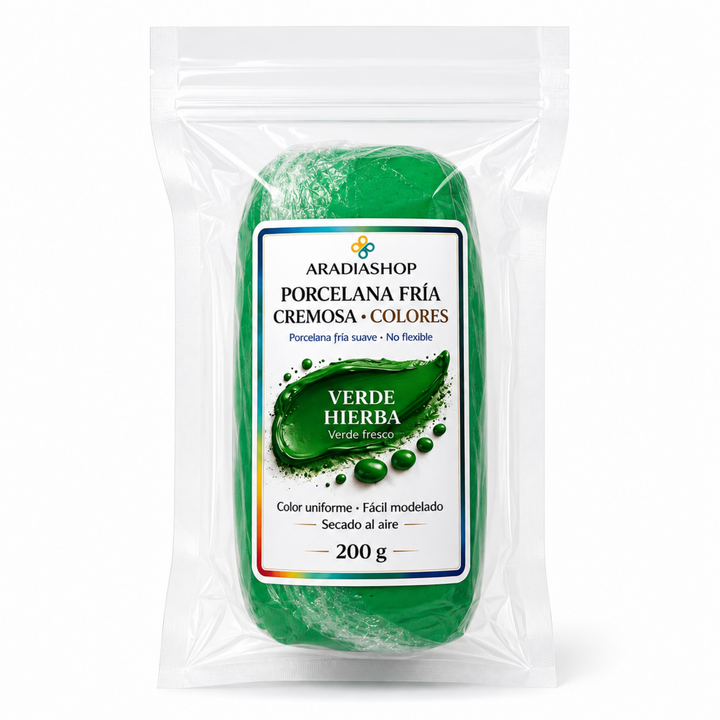 Porcelana fría Cremosa-Verde Hierba | AradiaShop
