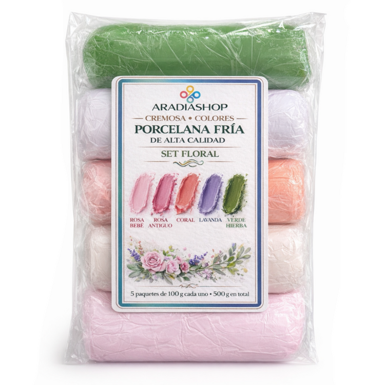 Set Porcelana Fría Cremosa Floral 500g