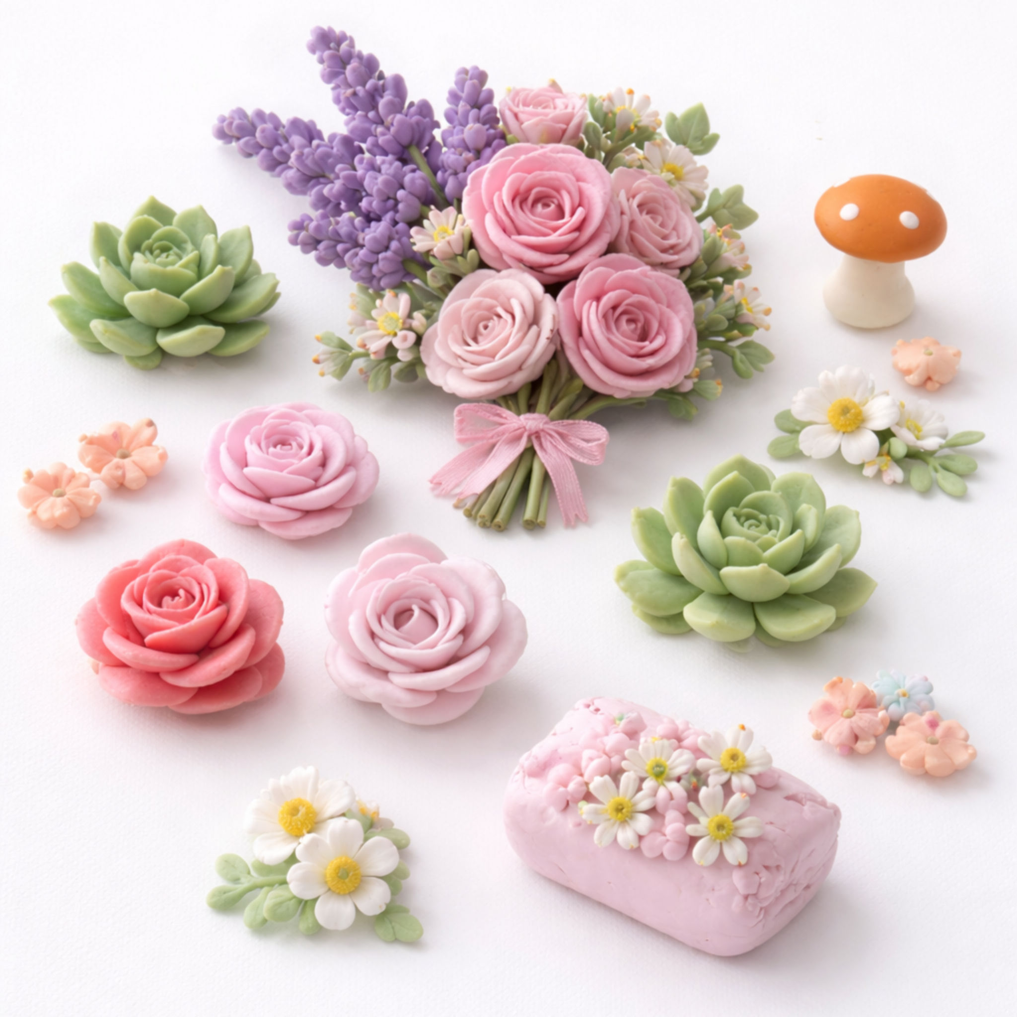 Cremosa Cold Porcelain Floral Set 500g | 5 Soft Romantic Colors