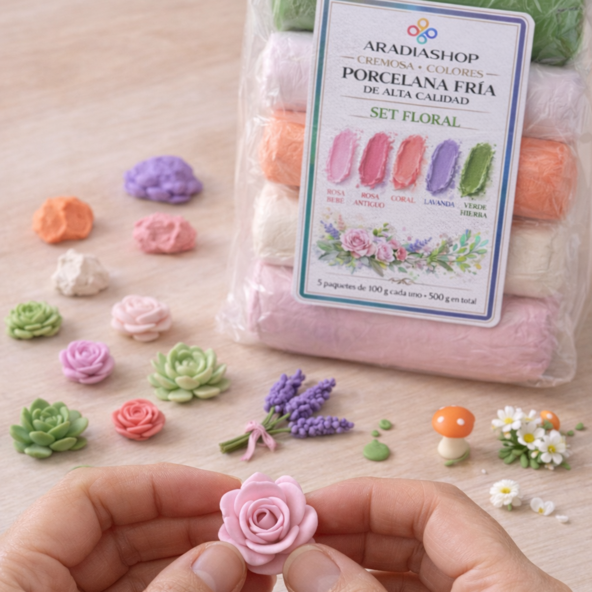 Cremosa Cold Porcelain Floral Set 500g | 5 Soft Romantic Colors