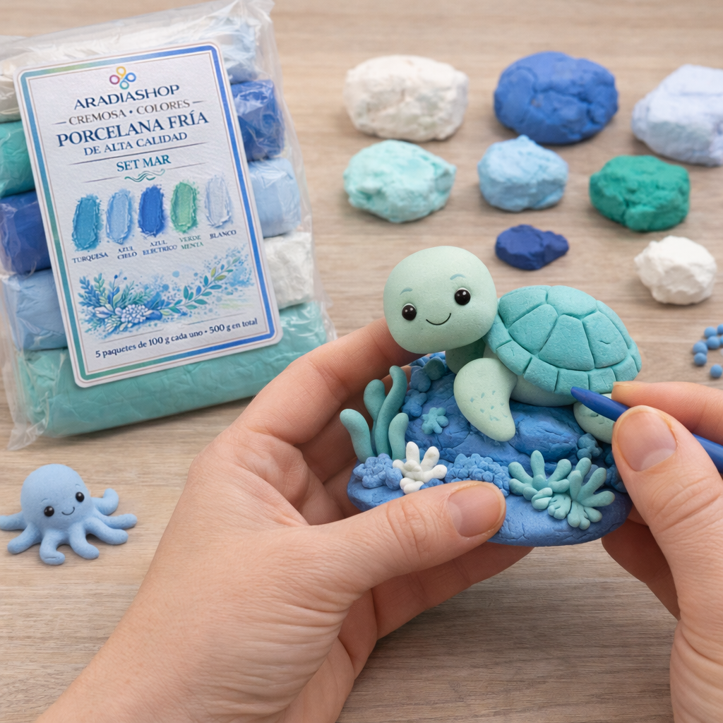 Cremosa Cold Porcelain Sea Set 500g | 5 Blue & Green Colors