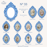 Marco Barroco Ovalado Nº 33 con ejemplos de decoración vintage realizado con molde de silicona AradiaShop