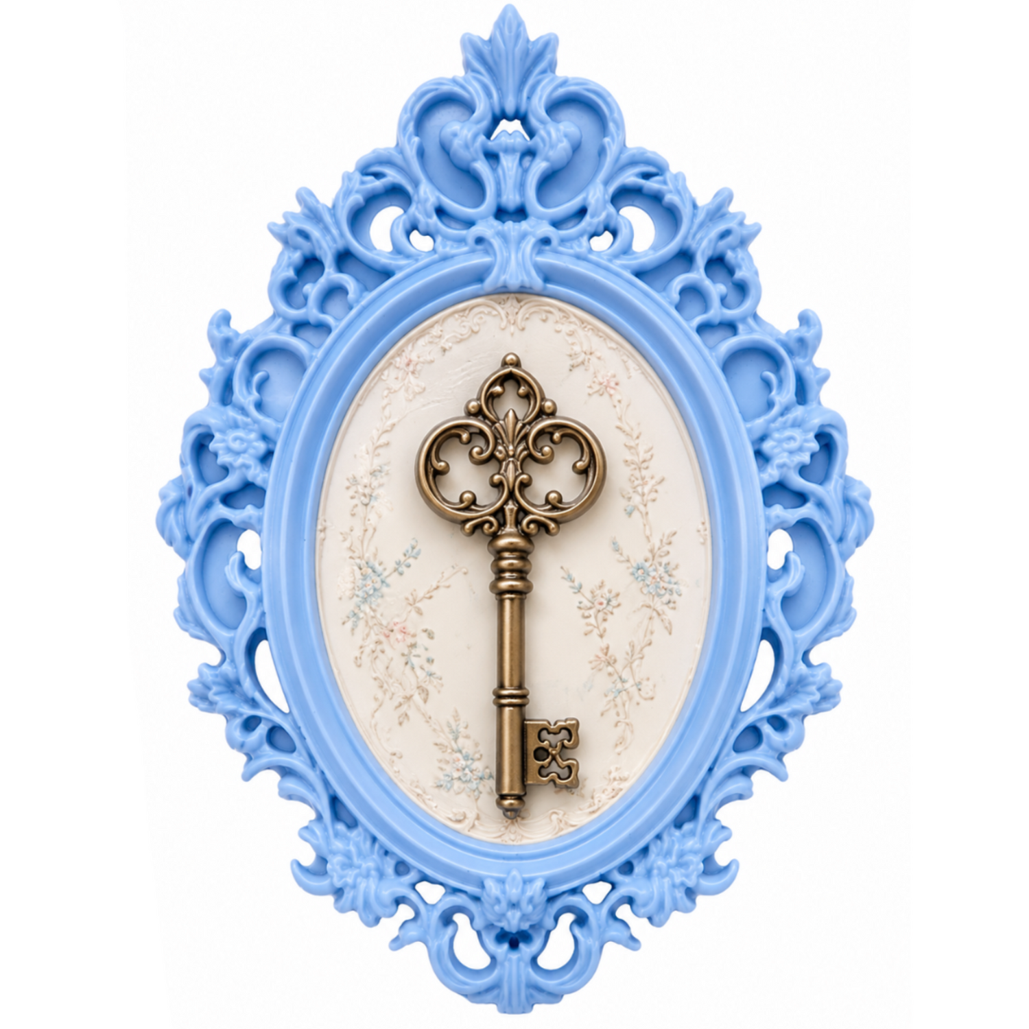 Marco Barroco Ovalado Nº 33 con llave antigua romántica realizado con molde de silicona AradiaShop