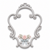 Marco Decorativo Clásico Nº 6 decorado con cesta de flores en porcelana fría de tonos pastel