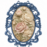 Marco Floral Art Nouveau Grande Nº 20 con camafeo de concha y motivo floral realizado con molde de silicona AradiaShop