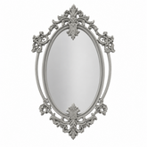 Marco Ovalado Ornamentado Nº 16 decorado como espejo vintage con marco gris claro realizado con molde de silicona AradiaShop