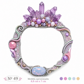Marco de Cristales Mágicos Nº 49 decorado con amatistas y gemas pastel realizado con molde de silicona AradiaShop