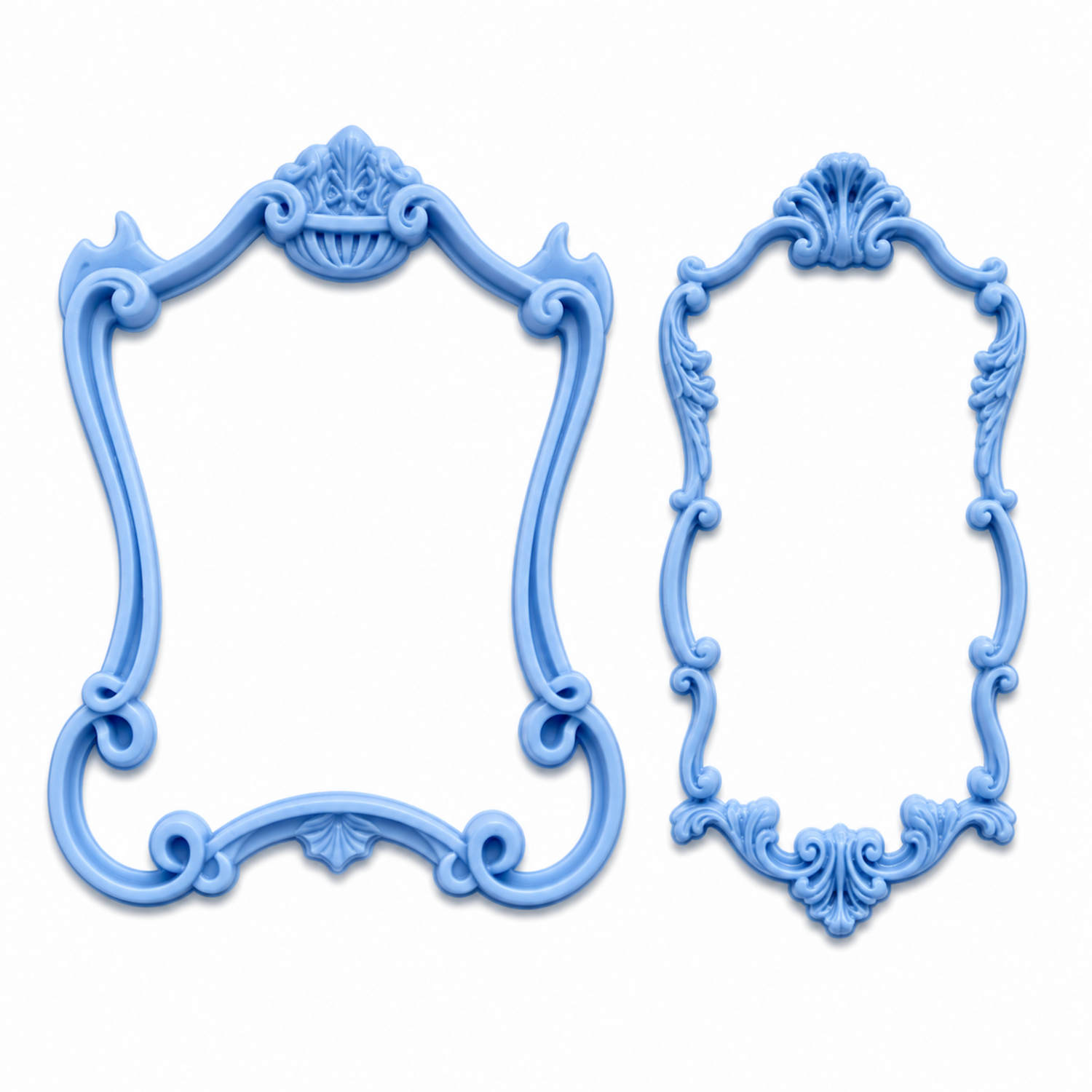 Dos marcos rococó realizados con molde de silicona AradiaShop Nº 10
