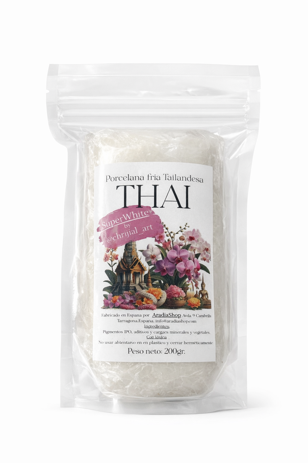 Porcelana Fría Thai 200g | Ultra Flexible para Flores Realistas