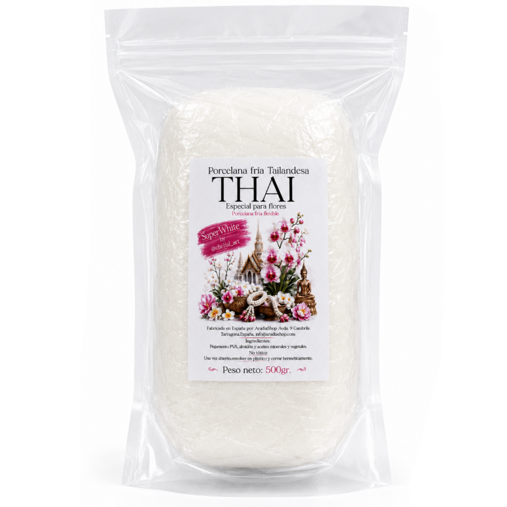 Porcelana Fría THAI 500 g | Pasta Flexible Profesional para Flores | AradiaShop AradiaShop