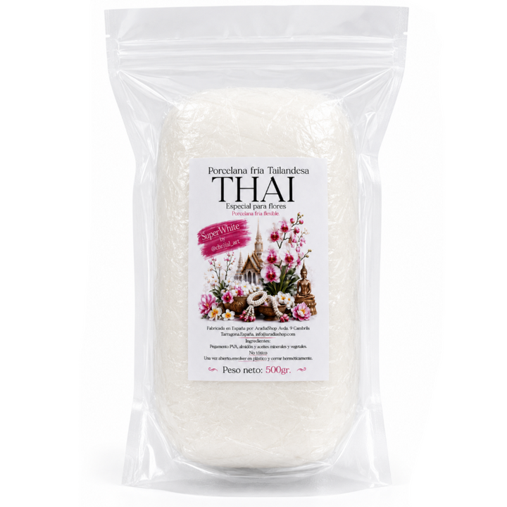 Porcelana Fría THAI 500 g | Pasta Flexible Profesional para Flores | AradiaShop AradiaShop