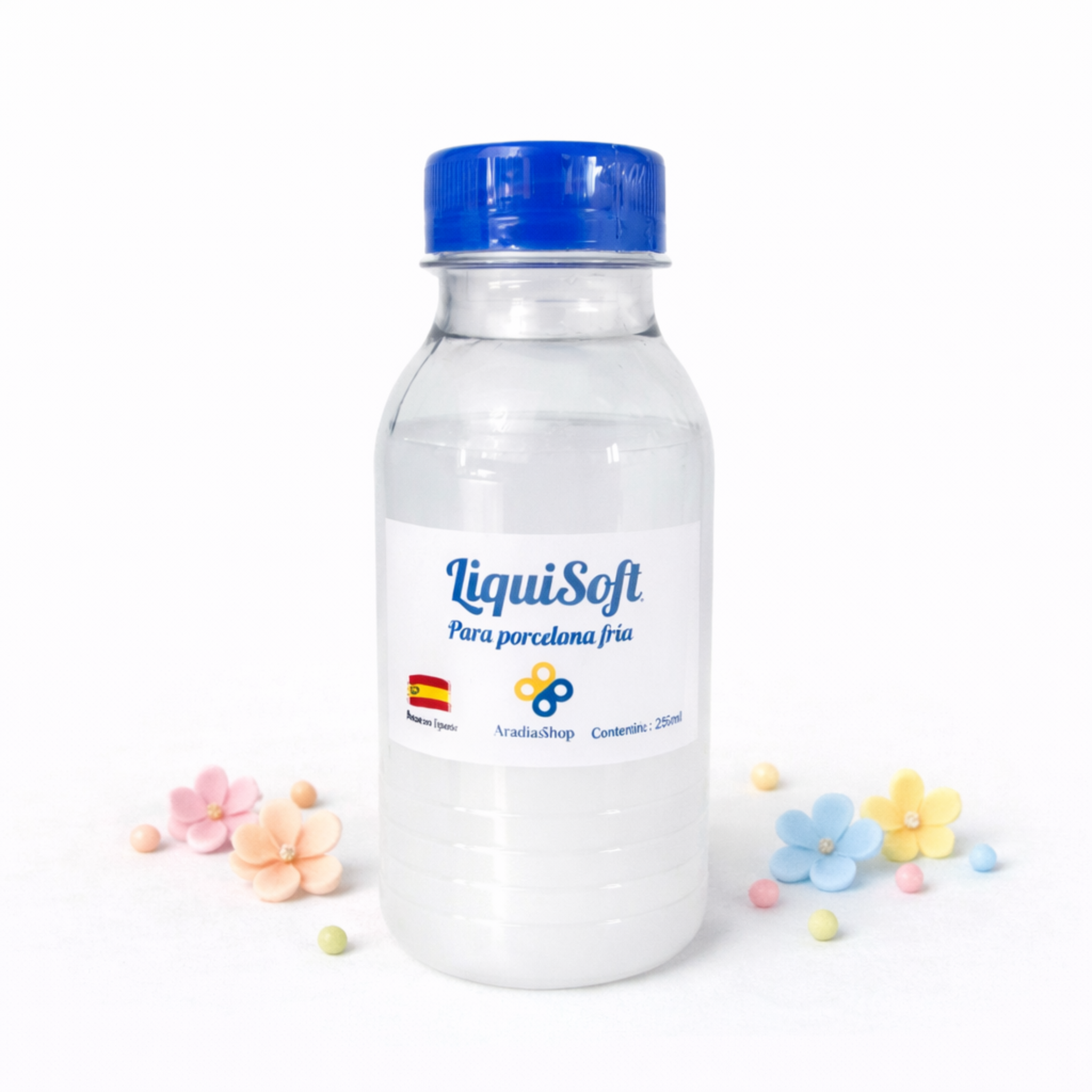 Ablandador Liquid Soft AradiaShop aplicado en porcelana fría para recuperar flexibilidad y suavidad