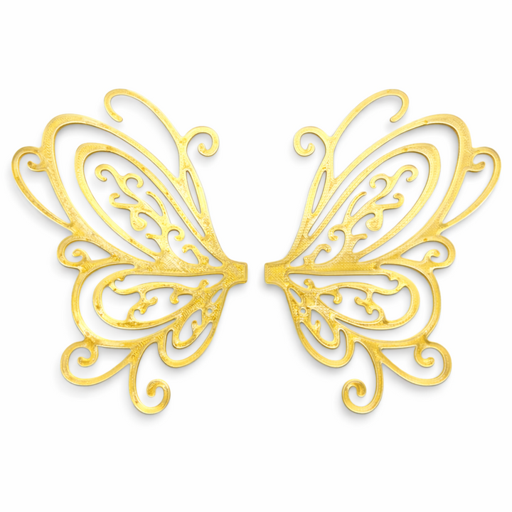 Alas Arabesque amarillas para hadas impresas en 3D AradiaShop para figuras y modelado