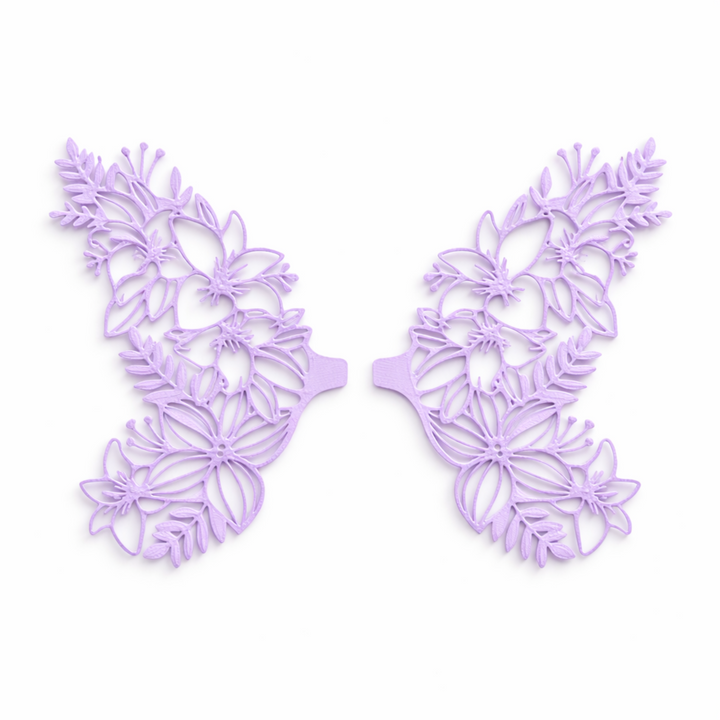 Alas Floralia violeta para hadas impresas en 3D AradiaShop para figuras decorativas