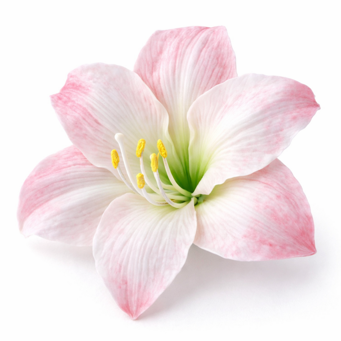 flor de amarilis en porcelana fría realista hecha a mano