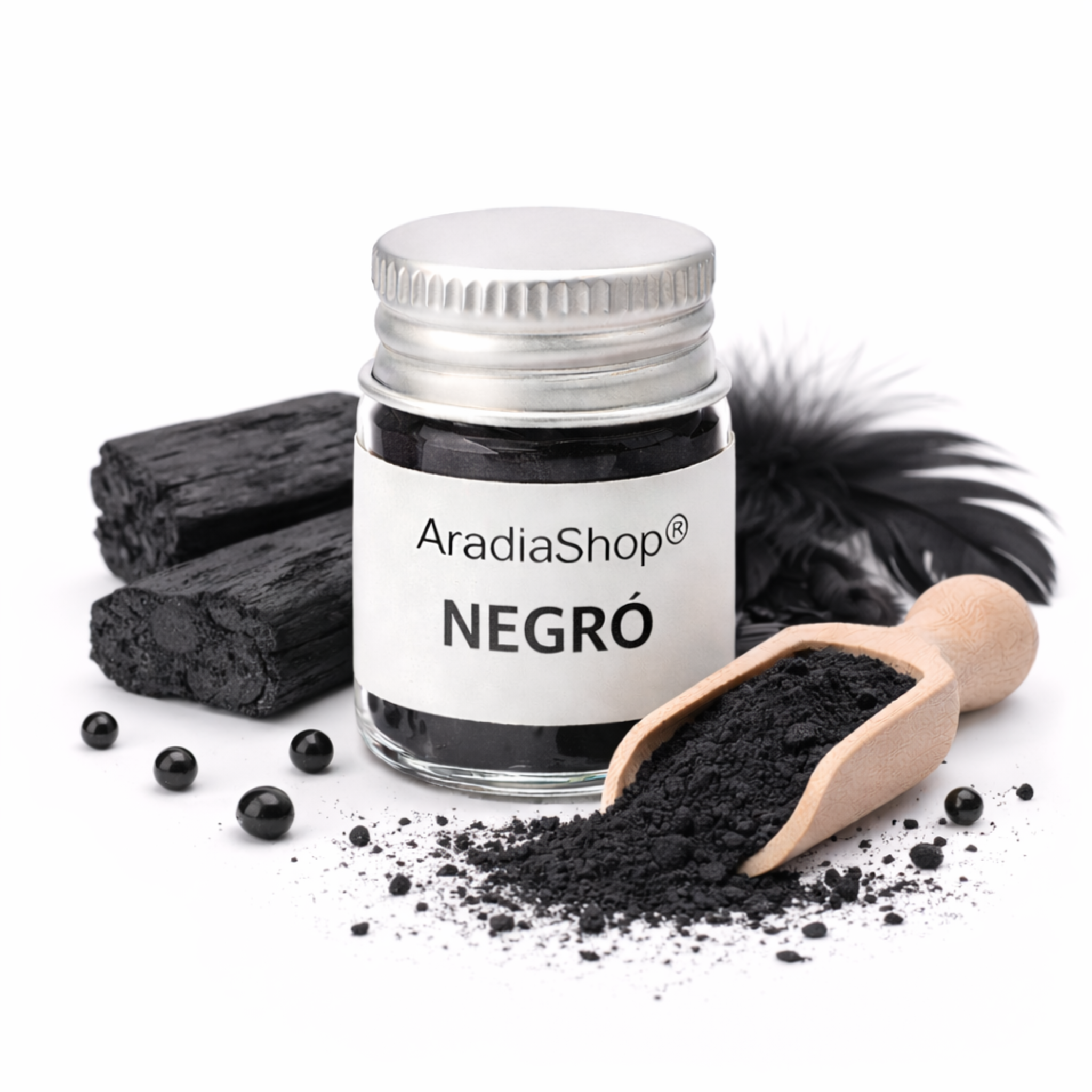 Pigmento concentrado negro para porcelana fria AradiaShop