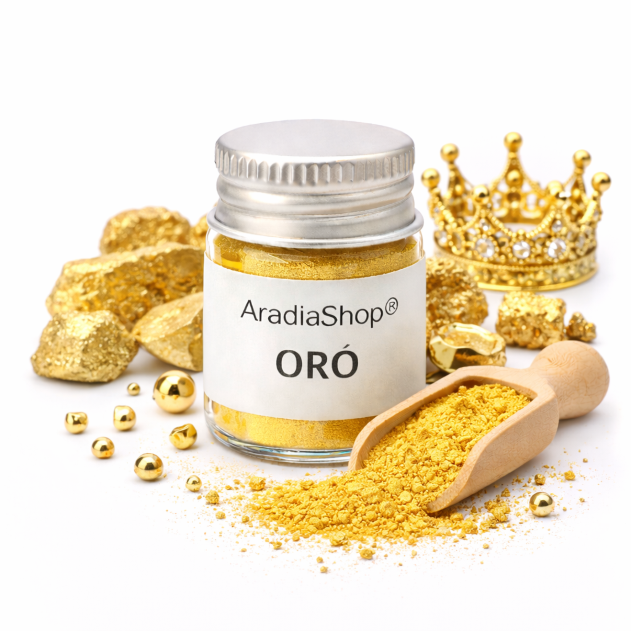 Pigmento metalizado oro para porcelana fria AradiaShop