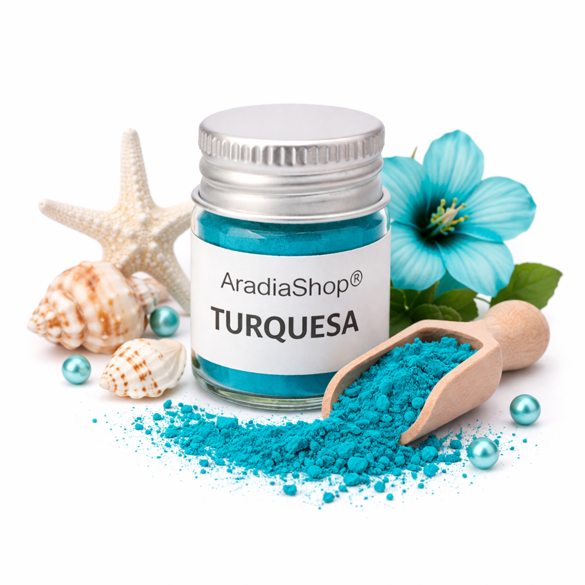 Pigmento concentrado turquesa para porcelana fria AradiaShop