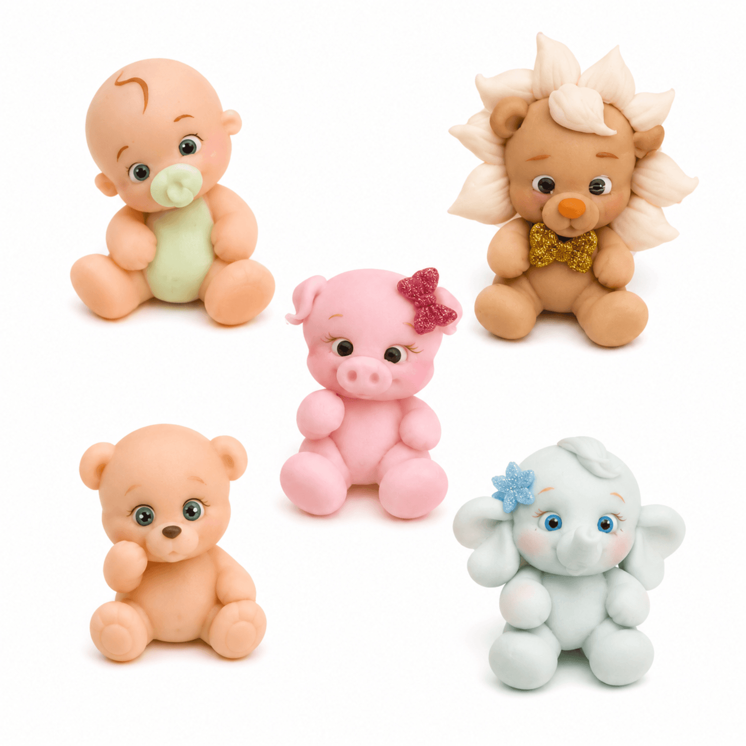 Mini figuras kawaii realizadas con molde Baby Friends AradiaShop