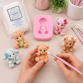 Modelando figuras con molde Baby Friends y porcelana fría AradiaShop