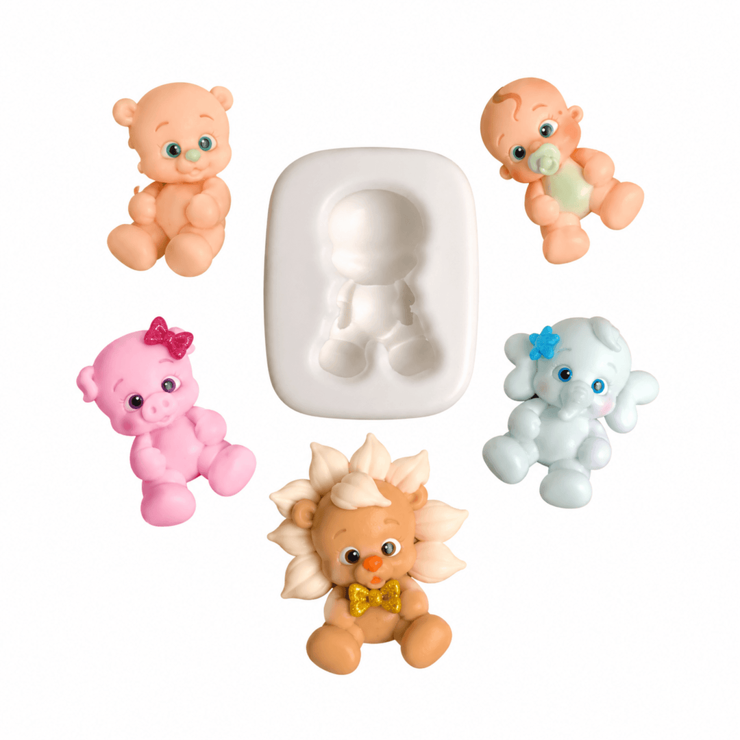 Molde Baby Friends con figuras de porcelana fría AradiaShop