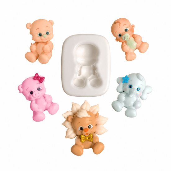 Molde Baby Friends con figuras de porcelana fría AradiaShop
