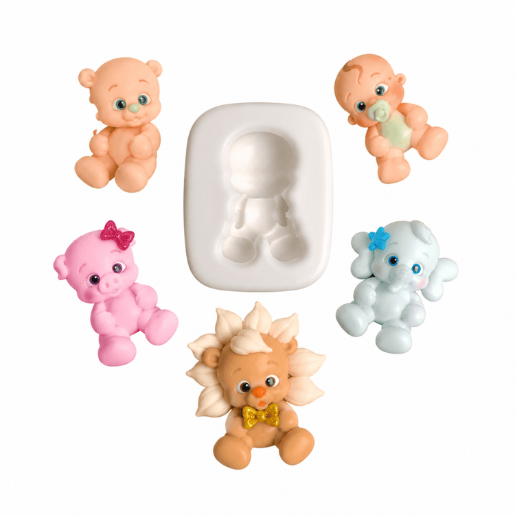 Molde Baby Friends con figuras de porcelana fría AradiaShop