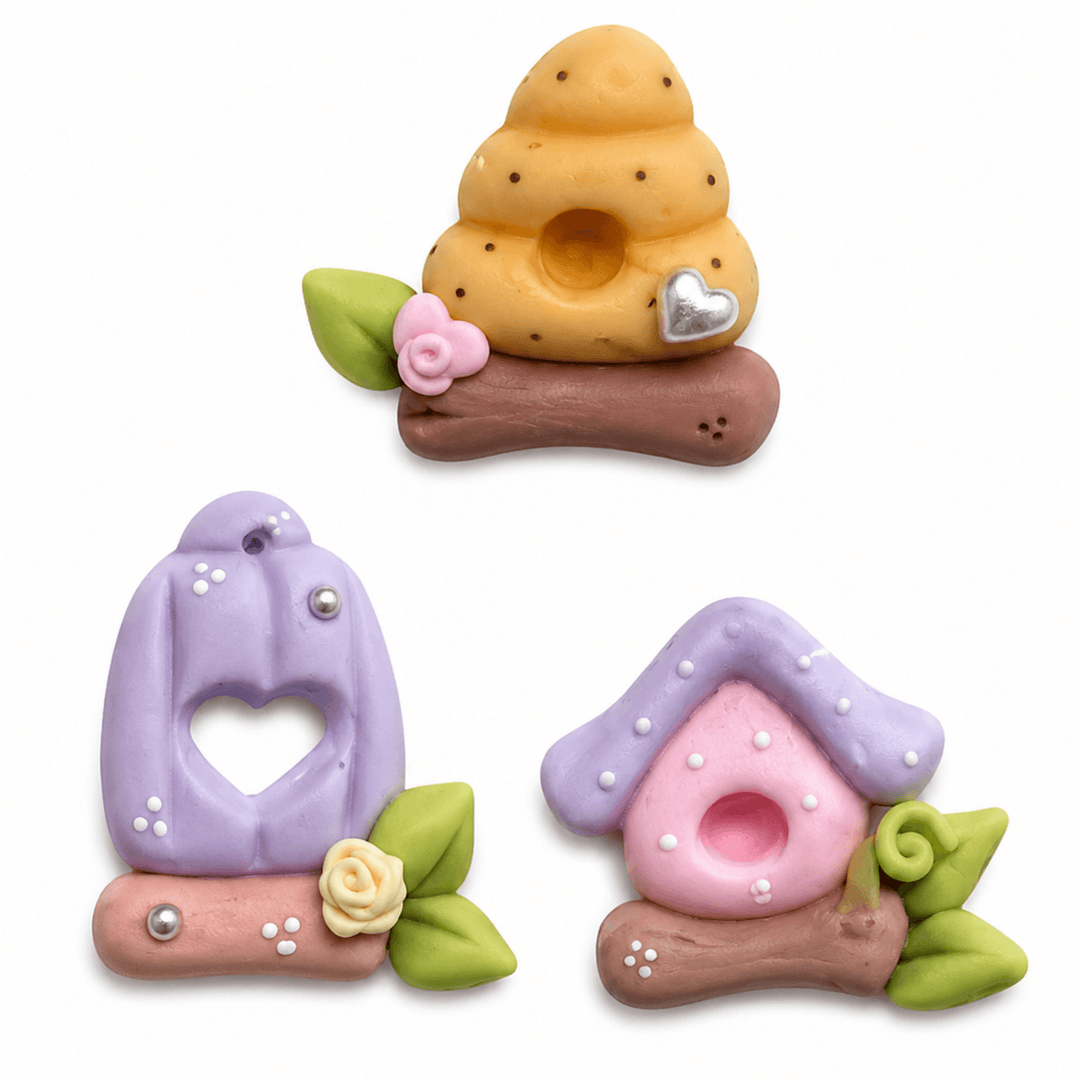 Mini casitas decorativas realizadas con molde Casitas de Jardín AradiaShop
