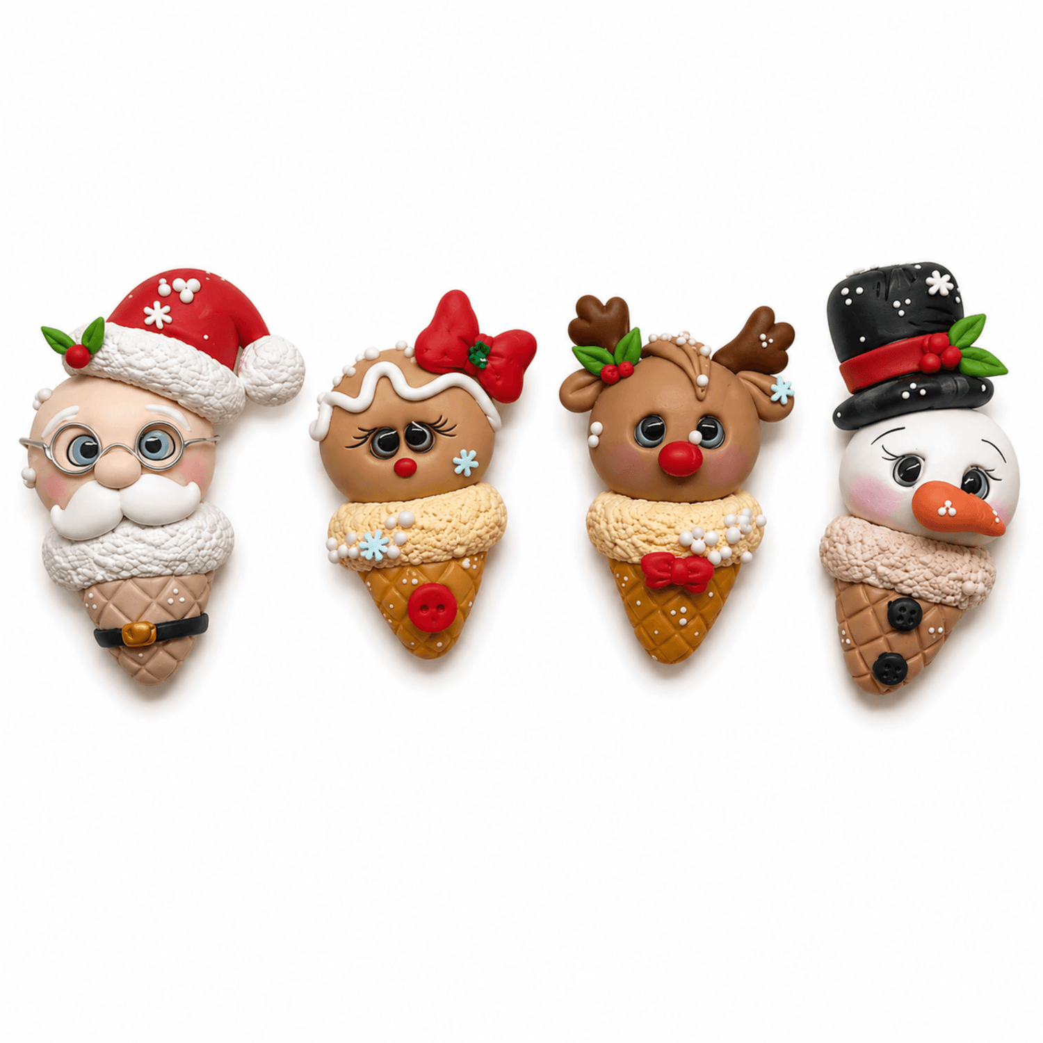 Figuras mini navideñas realizadas con molde de silicona AradiaShop