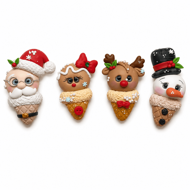 Figuras mini navideñas realizadas con molde de silicona AradiaShop