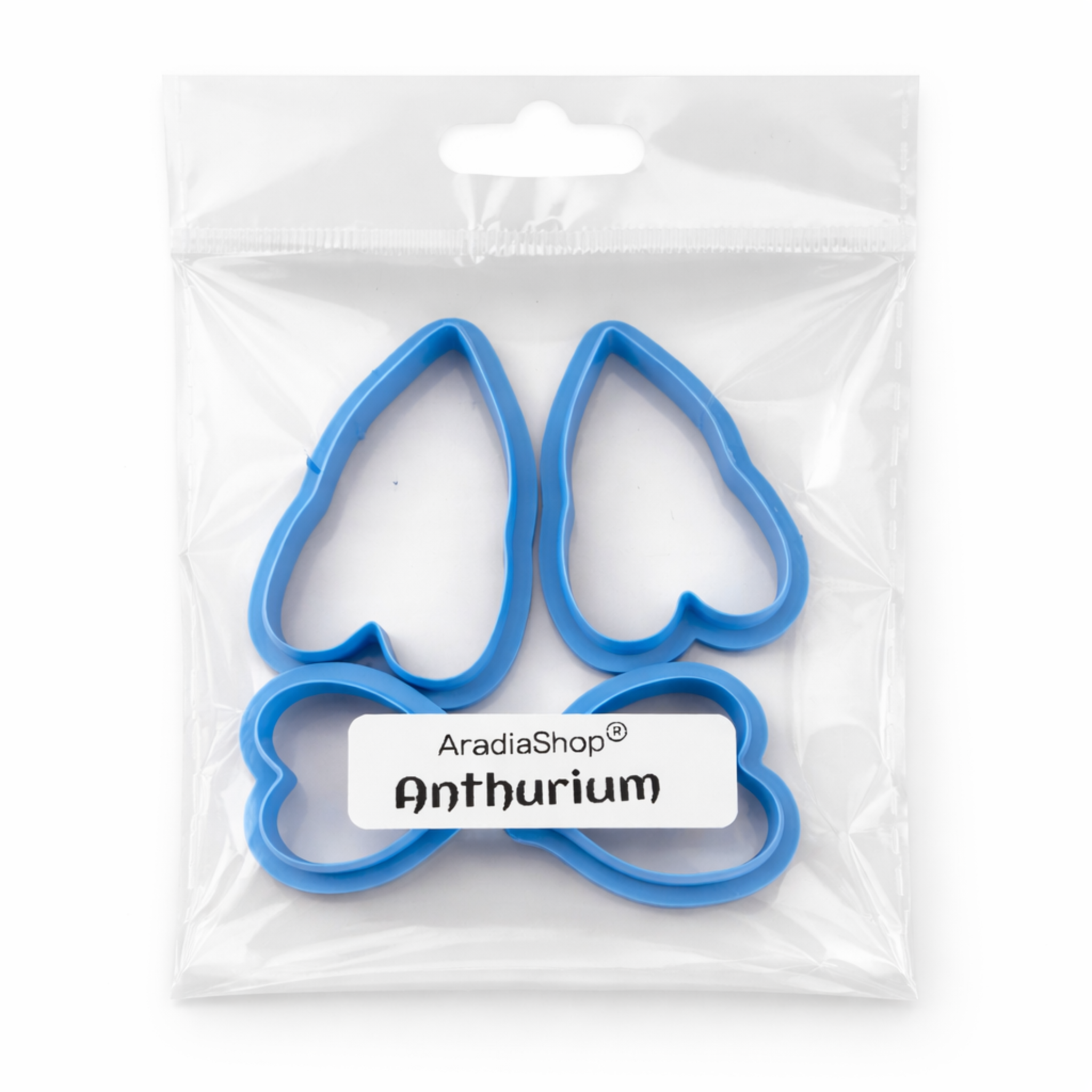 Set de cortadores de anturio AradiaShop para porcelana fria en bolsa