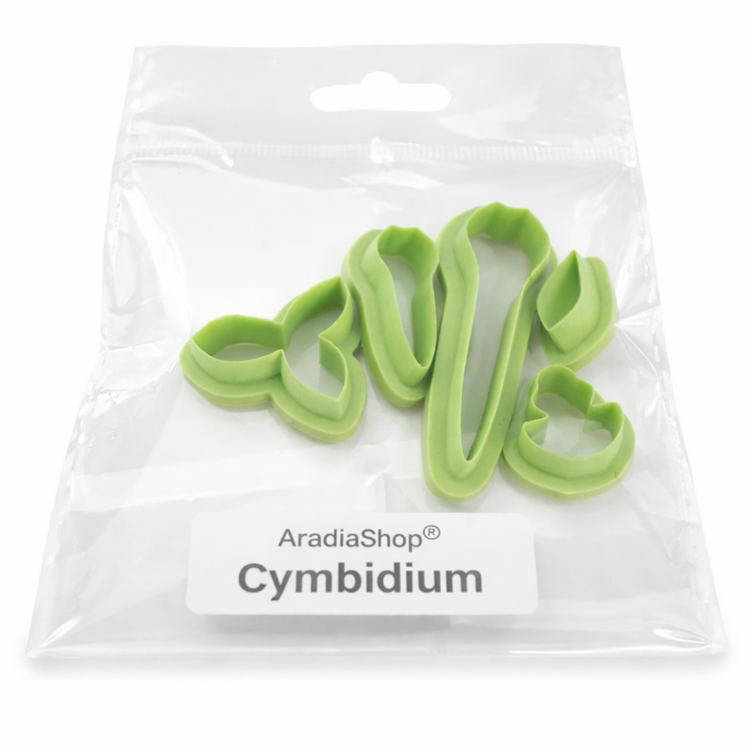 Set de cortadores Cymbidium AradiaShop para porcelana fria con formas de orquidea