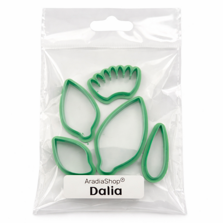 Set de cortadores de dalia AradiaShop para porcelana fria en bolsa