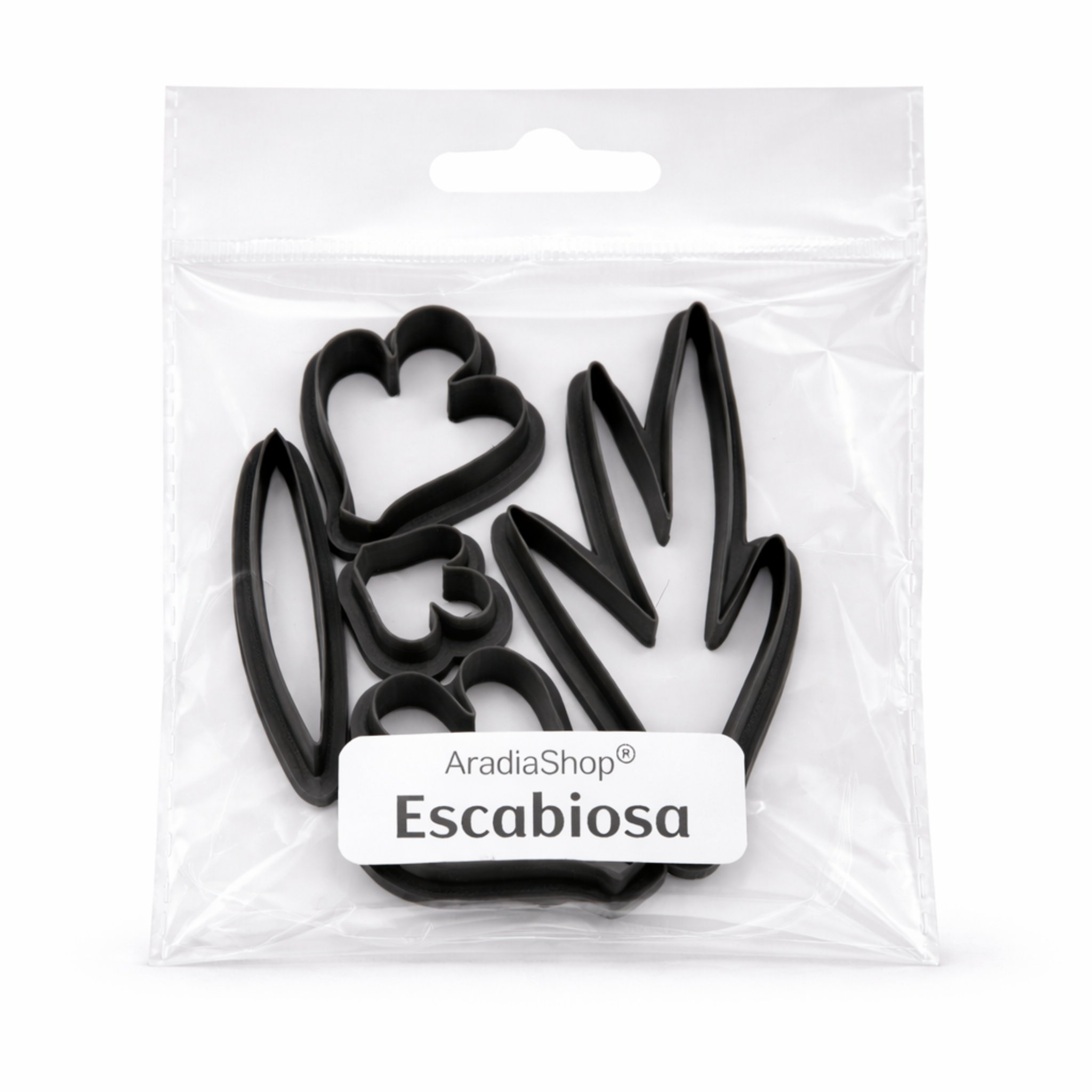 Set de cortadores de escabiosa AradiaShop para porcelana fria en bolsa