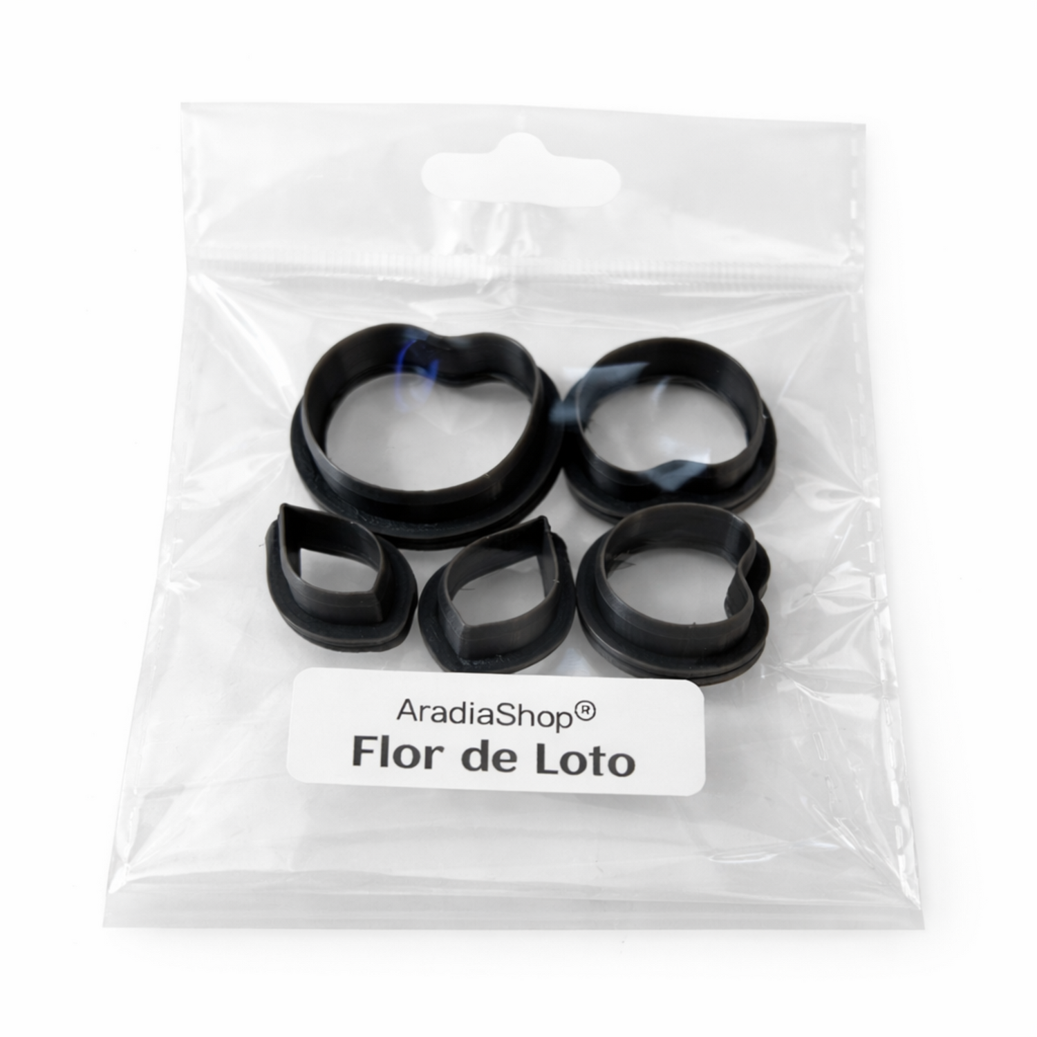Set de cortadores de flor de loto AradiaShop para porcelana fria en bolsa