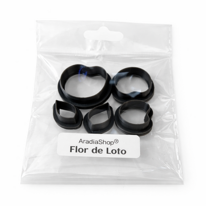 Set de cortadores de flor de loto AradiaShop para porcelana fria en bolsa