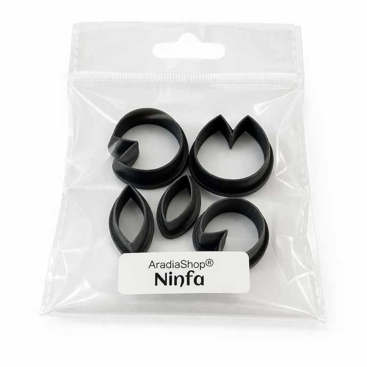 Set de cortadores de nenufar AradiaShop para porcelana fria en bolsa